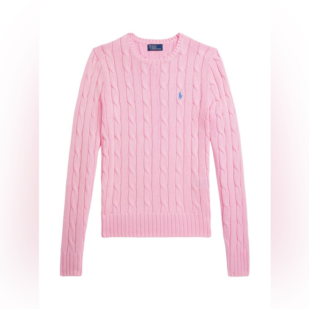 Ralph Lauren | Pink 100% Cotton Cable Knit‎ Sweater L - Picture 3 of 10